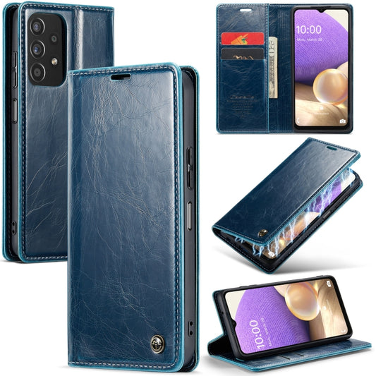 For Samsung Galaxy A32 5G／M32 5G CaseMe 003 Crazy Horse Texture Leather Phone Case(Blue) - Galaxy Phone Cases by CaseMe | Online Shopping South Africa | PMC Jewellery | Buy Now Pay Later Mobicred