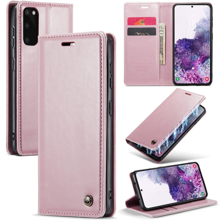 For Samsung Galaxy S20 CaseMe 003 Crazy Horse Texture Leather Phone Case(Rose Gold) - Galaxy Phone Cases by CaseMe | Online Shopping South Africa | PMC Jewellery | Buy Now Pay Later Mobicred