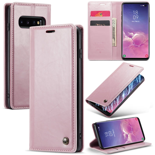 For Samsung Galaxy S10 CaseMe 003 Crazy Horse Texture Leather Phone Case(Rose Gold) - Galaxy Phone Cases by CaseMe | Online Shopping South Africa | PMC Jewellery | Buy Now Pay Later Mobicred