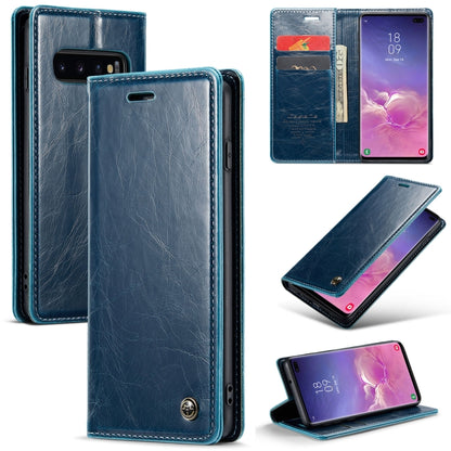 For Samsung Galaxy S10+ CaseMe 003 Crazy Horse Texture Leather Phone Case(Blue) - Galaxy Phone Cases by CaseMe | Online Shopping South Africa | PMC Jewellery | Buy Now Pay Later Mobicred