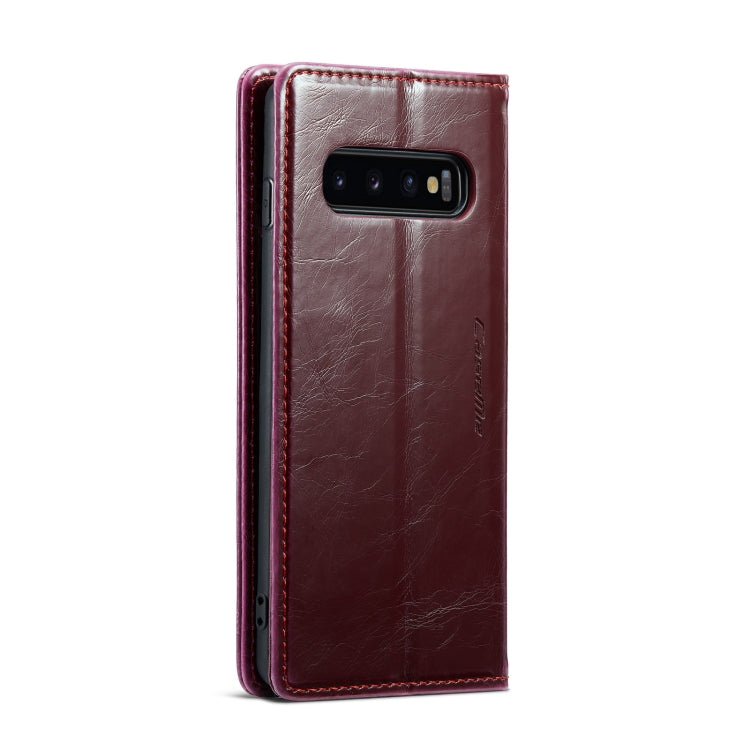 For Samsung Galaxy S10+ CaseMe 003 Crazy Horse Texture Leather Phone Case(Wine Red) - Galaxy Phone Cases by CaseMe | Online Shopping South Africa | PMC Jewellery | Buy Now Pay Later Mobicred