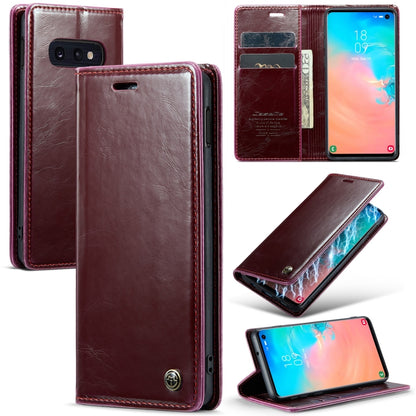 For Samsung Galaxy S10e CaseMe 003 Crazy Horse Texture Leather Phone Case(Wine Red) - Galaxy Phone Cases by CaseMe | Online Shopping South Africa | PMC Jewellery | Buy Now Pay Later Mobicred