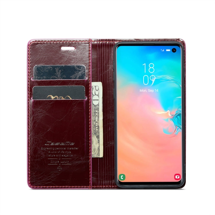 For Samsung Galaxy S10e CaseMe 003 Crazy Horse Texture Leather Phone Case(Wine Red) - Galaxy Phone Cases by CaseMe | Online Shopping South Africa | PMC Jewellery | Buy Now Pay Later Mobicred