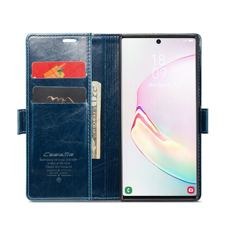 For Samsung Galaxy Note10+ CaseMe 003 Crazy Horse Texture Leather Phone Case(Blue) - Galaxy Phone Cases by CaseMe | Online Shopping South Africa | PMC Jewellery | Buy Now Pay Later Mobicred