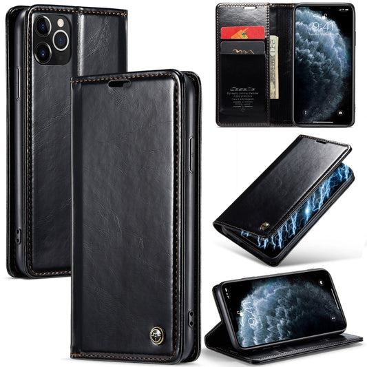 For iPhone 11 Pro Max CaseMe 003 Crazy Horse Texture Leather Phone Case(Black) - iPhone 11 Pro Max Cases by CaseMe | Online Shopping South Africa | PMC Jewellery | Buy Now Pay Later Mobicred