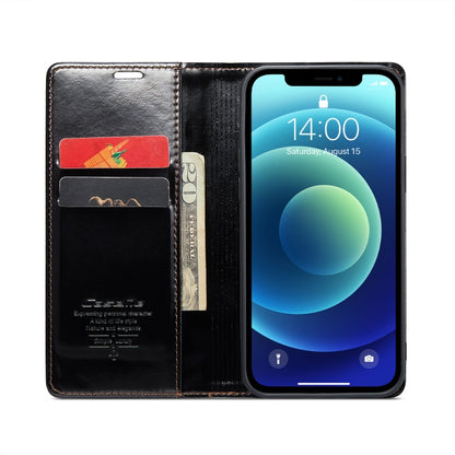 For iPhone 12 mini CaseMe 003 Crazy Horse Texture Leather Phone Case(Black) - iPhone 12 mini Cases by CaseMe | Online Shopping South Africa | PMC Jewellery | Buy Now Pay Later Mobicred