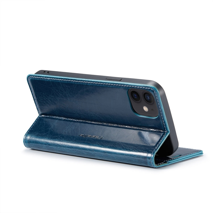 For iPhone 12 mini CaseMe 003 Crazy Horse Texture Leather Phone Case(Blue) - iPhone 12 mini Cases by CaseMe | Online Shopping South Africa | PMC Jewellery | Buy Now Pay Later Mobicred