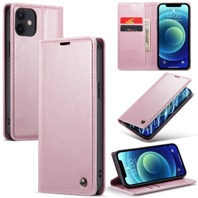 For iPhone 12 mini CaseMe 003 Crazy Horse Texture Leather Phone Case(Rose Gold) - iPhone 12 mini Cases by CaseMe | Online Shopping South Africa | PMC Jewellery | Buy Now Pay Later Mobicred