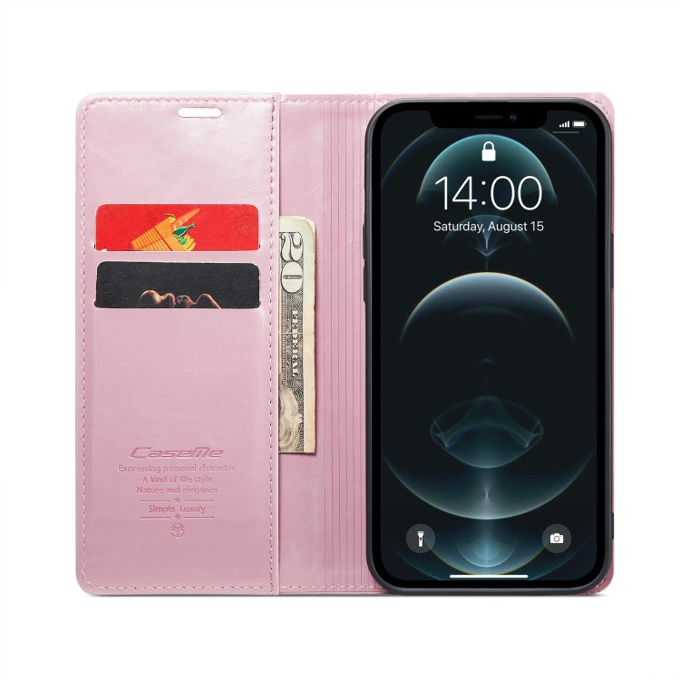 For iPhone 12 Pro CaseMe 003 Crazy Horse Texture Leather Phone Case(Rose Gold) - iPhone 12 / 12 Pro Cases by CaseMe | Online Shopping South Africa | PMC Jewellery | Buy Now Pay Later Mobicred