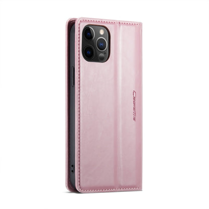 For iPhone 12 Pro Max CaseMe 003 Crazy Horse Texture Leather Phone Case(Rose Gold) - iPhone 12 Pro Max Cases by CaseMe | Online Shopping South Africa | PMC Jewellery | Buy Now Pay Later Mobicred