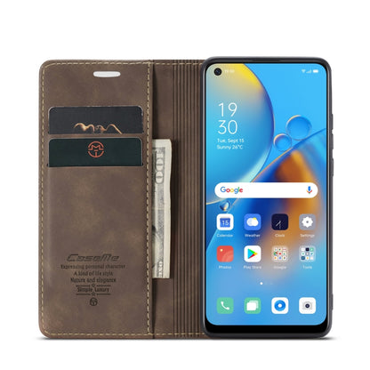 CaseMe 013 Multifunctional Horizontal Flip Leather Phone Case For OPPO F19/F19S/A74 4G/A95 4G/Reno6 Lite 4G Global(Coffee) - OPPO Cases by CaseMe | Online Shopping South Africa | PMC Jewellery | Buy Now Pay Later Mobicred