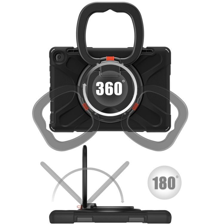 For Amazon Fire HD 8 2022 Silicone + PC Protective Tablet Case with Holder & Shoulder Strap(Black) - Amazon by PMC TechLife | Online Shopping South Africa | PMC TechLife | Buy Now Pay Later Mobicred