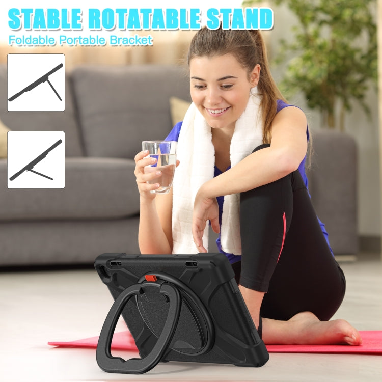 For Amazon Fire HD 8 2022 Silicone + PC Protective Tablet Case with Holder & Shoulder Strap(Black) - Amazon by PMC TechLife | Online Shopping South Africa | PMC TechLife | Buy Now Pay Later Mobicred