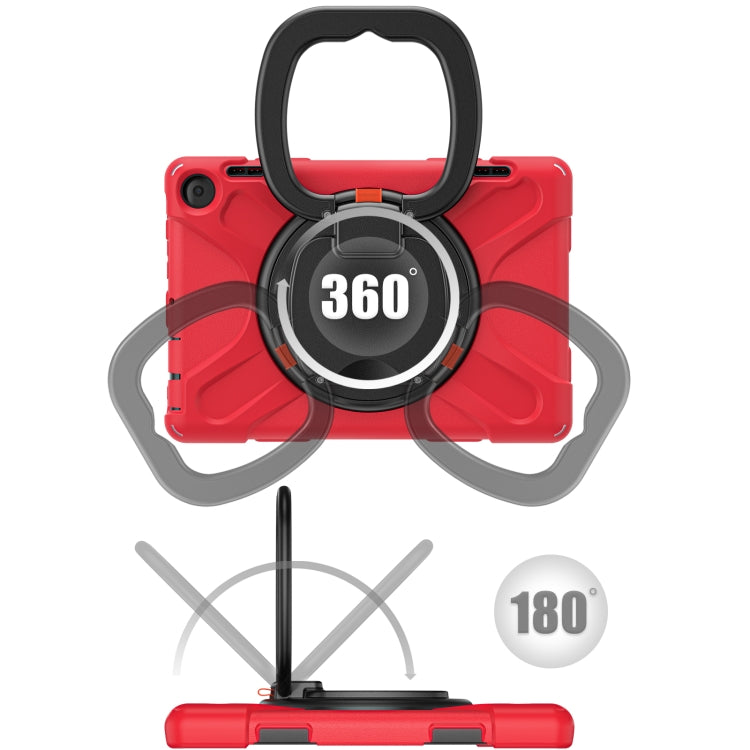 For Amazon Fire HD 8 2022 Silicone + PC Protective Tablet Case with Holder & Shoulder Strap(Red) - Amazon by PMC TechLife | Online Shopping South Africa | PMC TechLife | Buy Now Pay Later Mobicred