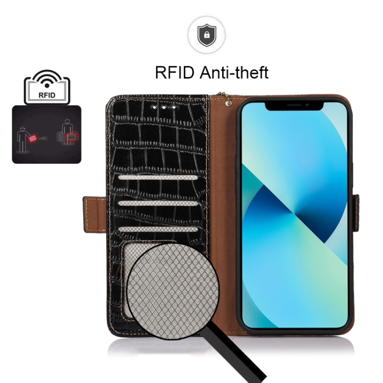 For Honor 80 Pro Crocodile Top Layer Cowhide Leather Phone Case(Black) - Honor Cases by PMC TechLife | Online Shopping South Africa | PMC TechLife | Buy Now Pay Later Mobicred