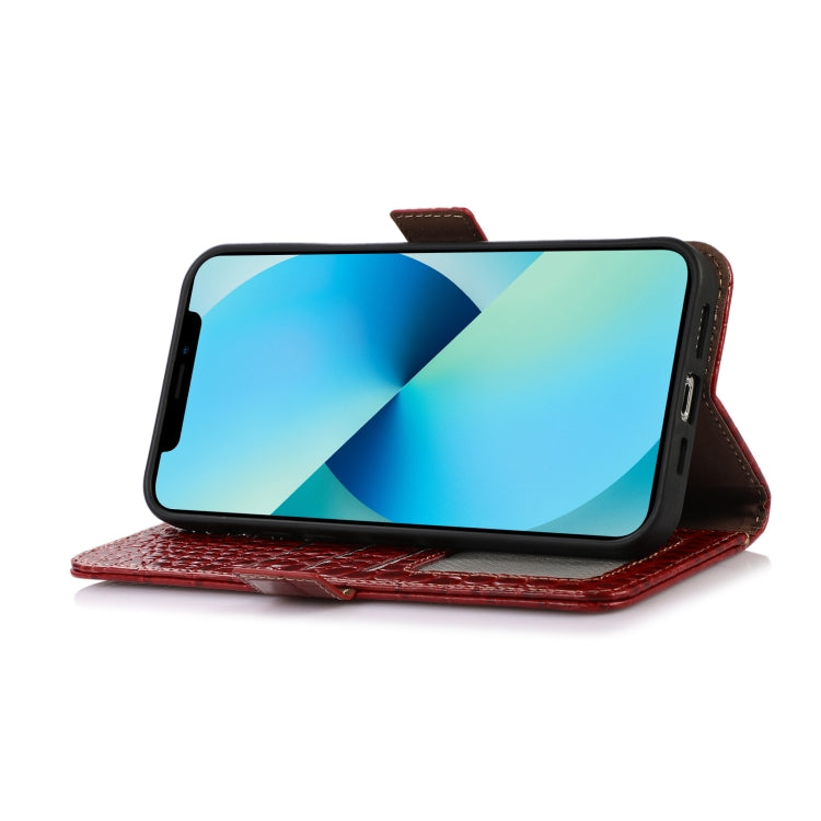 For Honor 80 Crocodile Top Layer Cowhide Leather Phone Case(Red) - Honor Cases by PMC TechLife | Online Shopping South Africa | PMC TechLife | Buy Now Pay Later Mobicred
