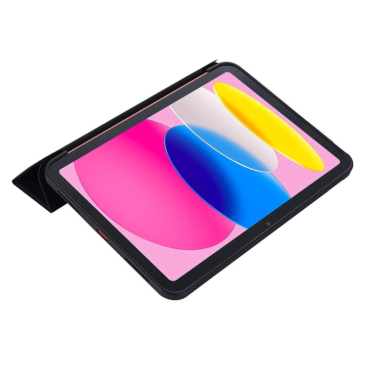 For iPad 10th Gen 10.9 2022 Tri-fold Holder Tablet Leather Case(Black) - iPad 10th Gen 10.9 Cases by PMC Jewellery | Online Shopping South Africa | PMC Jewellery