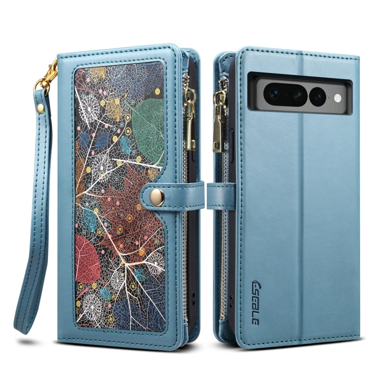 For Google Pixel 7 Pro 5G ESEBLE Star Series Lanyard Zipper Wallet RFID Leather Case(Blue) - Google Cases by ESEBLE | Online Shopping South Africa | PMC TechLife | Buy Now Pay Later Mobicred
