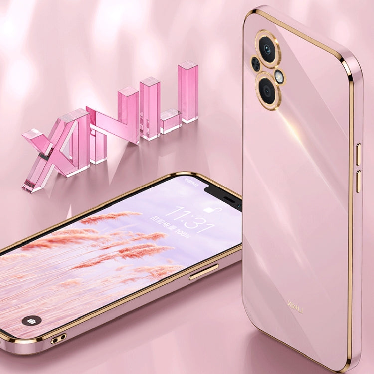 For OPPO A96 XINLI Straight 6D Plating Gold Edge TPU Phone Case(Black) - OPPO Cases by PMC Jewellery | Online Shopping South Africa | PMC Jewellery | Buy Now Pay Later Mobicred
