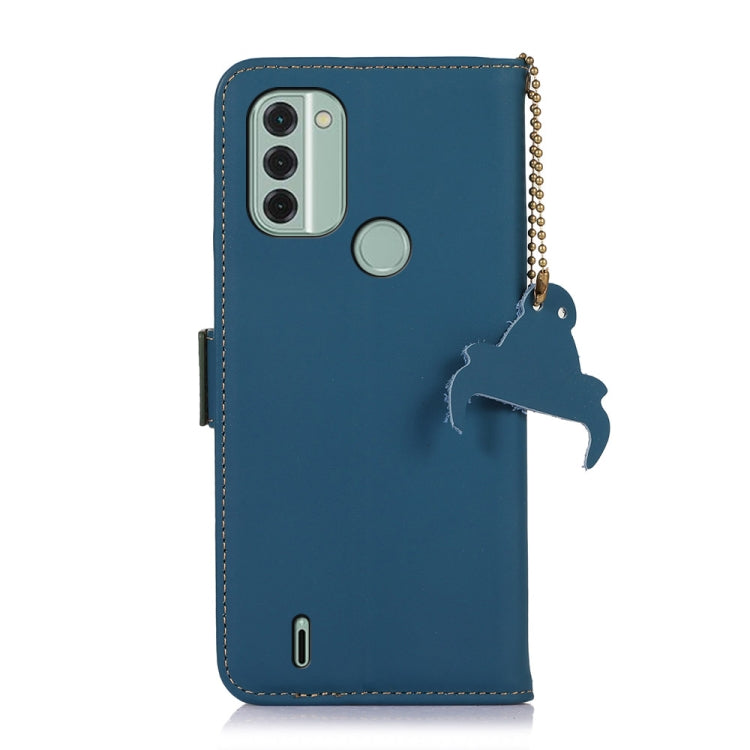For Nokia C31 Genuine Leather Magnetic RFID Leather Phone Case(Blue) - Nokia Cases by PMC TechLife | Online Shopping South Africa | PMC TechLife | Buy Now Pay Later Mobicred