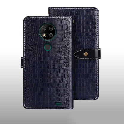 For Oukitel C19 Pro idewei Crocodile Texture Leather Phone Case(Dark Blue) - More Brand by idewei | Online Shopping South Africa | PMC Jewellery | Buy Now Pay Later Mobicred