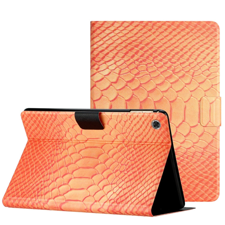 For Lenovo Tab M10 3rd Gen Solid Color Crocodile Texture Leather Smart Tablet Case(Orange) - Lenovo by PMC TechLife | Online Shopping South Africa | PMC TechLife | Buy Now Pay Later Mobicred