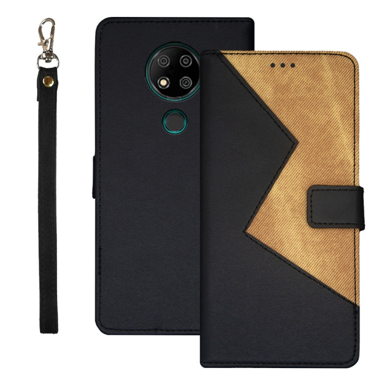 For Oukitel C19 Pro idewei Two-color Splicing Leather Phone Case(Black) - More Brand by idewei | Online Shopping South Africa | PMC Jewellery | Buy Now Pay Later Mobicred