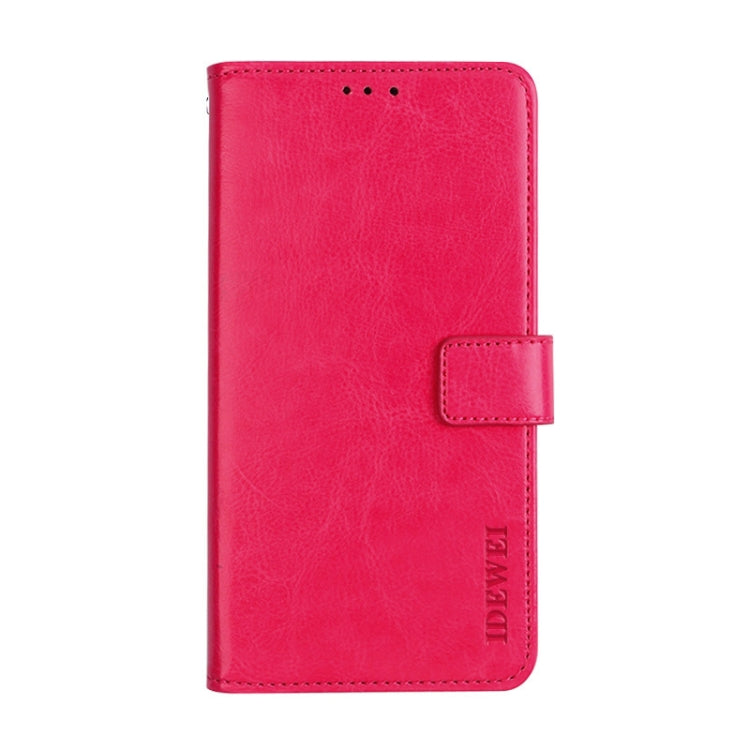 For Oukitel C19 Pro idewei Crazy Horse Texture Leather Phone Case(Rose Red) - More Brand by idewei | Online Shopping South Africa | PMC Jewellery | Buy Now Pay Later Mobicred