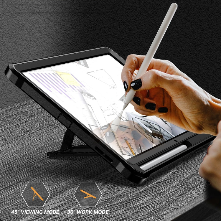 For Samsung Galaxy Tab S6 Lite Explorer PC + TPU Tablet Protective Case with Pen Slot(Black) - Tab S6 Lite P610 / P615 by PMC TechLife | Online Shopping South Africa | PMC TechLife