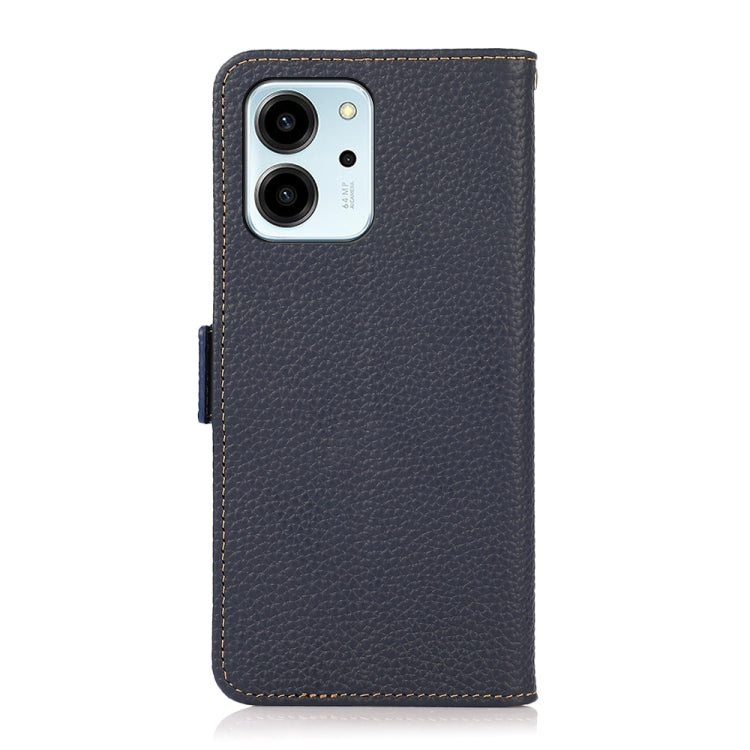 For Honor 80 SE KHAZNEH Side-Magnetic Litchi Genuine Leather RFID Phone Case(Blue) - free shipping - PMC TechLife - Order now!