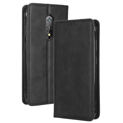 For Blackview BV5200 Magnetic Buckle Retro Texture Leather Phone Case(Black) - More Brand by PMC Jewellery | Online Shopping South Africa | PMC Jewellery