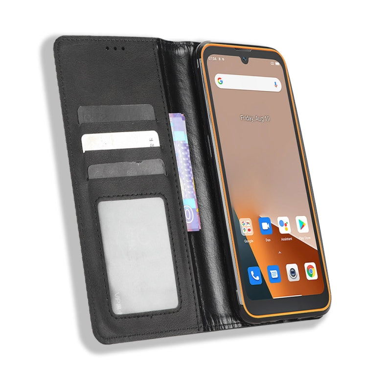 For Blackview BV5200 Magnetic Buckle Retro Texture Leather Phone Case(Black) - More Brand by PMC Jewellery | Online Shopping South Africa | PMC Jewellery