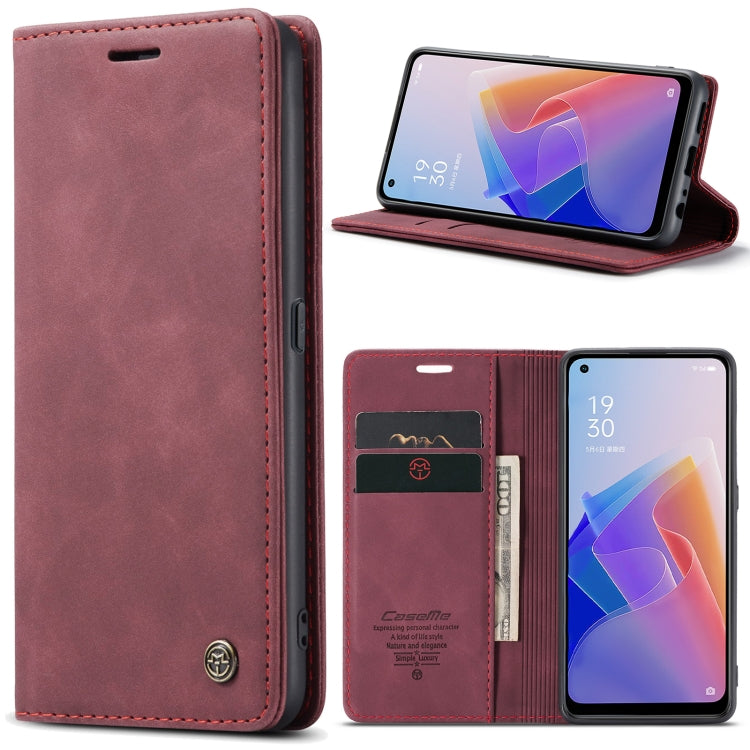 CaseMe 013 Multifunctional Horizontal Flip Leather Phone Case For OPPO Reno7 Z Global/Reno7 Lite Global/Reno8 Lite Global/F21 Pro 5G Global/Reno8 Z Global(Wine Red) - OPPO Cases by CaseMe | Online Shopping South Africa | PMC Jewellery | Buy Now Pay Later Mobicred