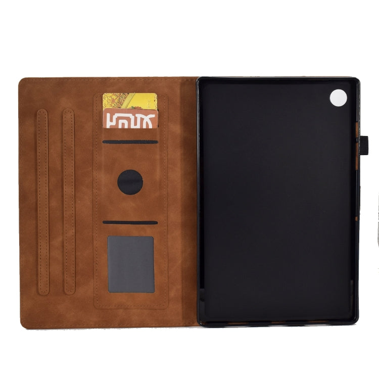 For Huawei MatePad T 10s Tower Embossed Leather Tablet Case(Brown) - Huawei by PMC TechLife | Online Shopping South Africa | PMC TechLife | Buy Now Pay Later Mobicred