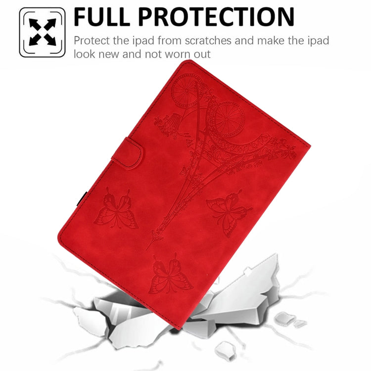 For Amazon Kindle Fire HD10 2021 Tower Embossed Leather Smart Tablet Case(Red) - Amazon by PMC TechLife | Online Shopping South Africa | PMC TechLife | Buy Now Pay Later Mobicred