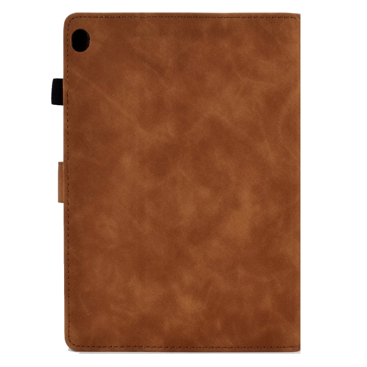 For Lenovo M10 Tower Embossed Leather Smart Tablet Case(Brown) - Lenovo by PMC TechLife | Online Shopping South Africa | PMC TechLife | Buy Now Pay Later Mobicred