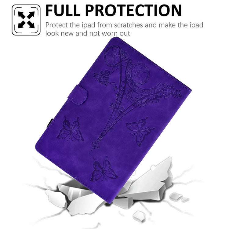 For Lenovo Tab M10 Plus 3rd Gen Tower Embossed Leather Smart Tablet Case(Purple) - Lenovo by PMC TechLife | Online Shopping South Africa | PMC TechLife | Buy Now Pay Later Mobicred