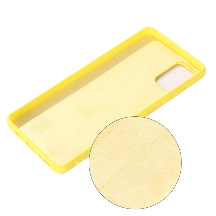 For Galaxy A31 Solid Color Liquid Silicone Dropproof Full Coverage Protective Case(Yellow) - Galaxy Phone Cases by PMC TechLife | Online Shopping South Africa | PMC TechLife