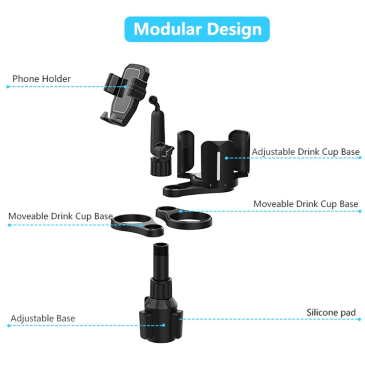 B04 Car Drink Water Cup Mobile Phone Holder(Grey) - Car Drink Holders by PMC TechLife | Online Shopping South Africa | PMC TechLife | Buy Now Pay Later Mobicred