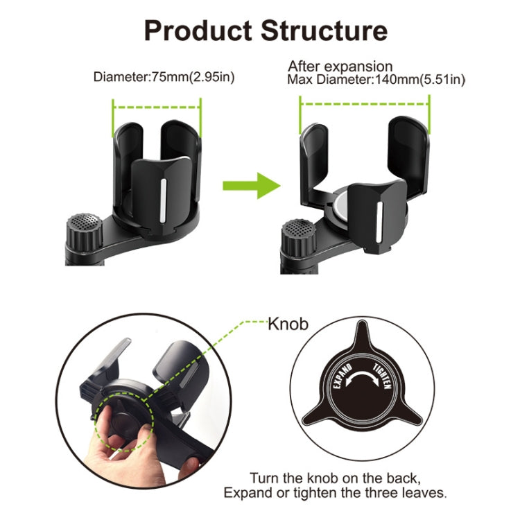 B03 Car Drink Water Cup Holder(Black) - Car Drink Holders by PMC TechLife | Online Shopping South Africa | PMC TechLife | Buy Now Pay Later Mobicred