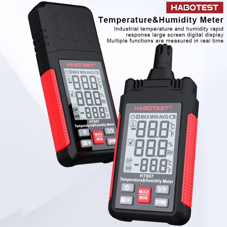 HABOTEST HT607 Portable Handheld Temperature Humidity Tester - Electronic Test by HABOTEST | Online Shopping South Africa | PMC TechLife | Buy Now Pay Later Mobicred