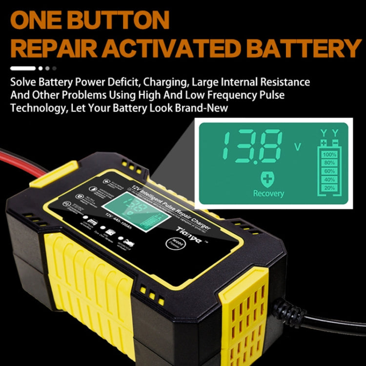 Motorcycle / Car Battery Smart Charger with LCD Creen, Plug Type:AU Plug(Yellow) - Battery Charger by PMC TechLife | Online Shopping South Africa | PMC TechLife | Buy Now Pay Later Mobicred