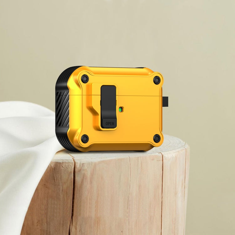 For AirPods Pro Eagle Shockproof Earphone Protective Case with Switch(Yellow) - For AirPods Pro by PMC Jewellery | Online Shopping South Africa | PMC Jewellery | Buy Now Pay Later Mobicred