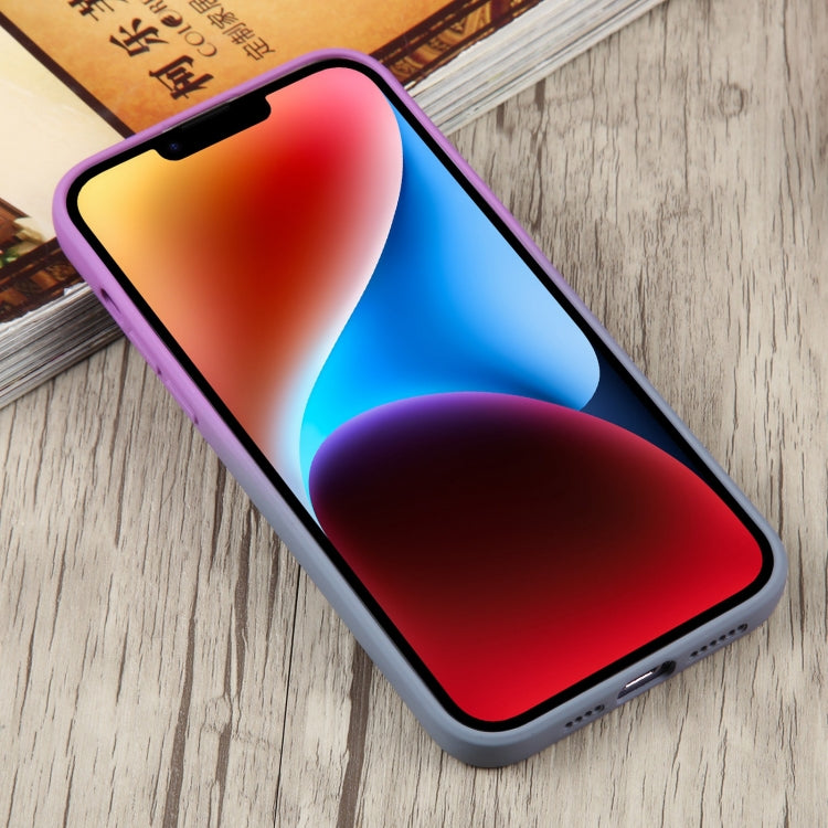 For iPhone 14 Liquid TPU Silicone Gradient MagSafe Phone Case(Purple) - iPhone 14 Cases by PMC TechLife | Online Shopping South Africa | PMC TechLife