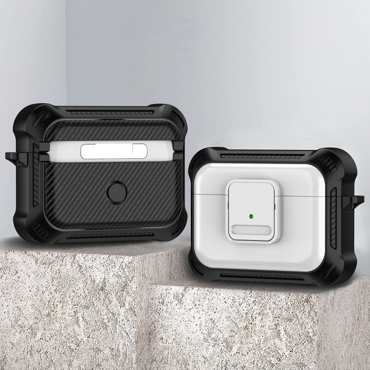 For AirPods Pro TPU + PC Shockproof Earphone Protective Case with Switch(White) - For AirPods Pro by PMC Jewellery | Online Shopping South Africa | PMC Jewellery | Buy Now Pay Later Mobicred