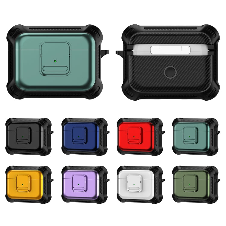 For AirPods Pro TPU + PC Shockproof Earphone Protective Case with Switch(Red) - For AirPods Pro by PMC Jewellery | Online Shopping South Africa | PMC Jewellery | Buy Now Pay Later Mobicred