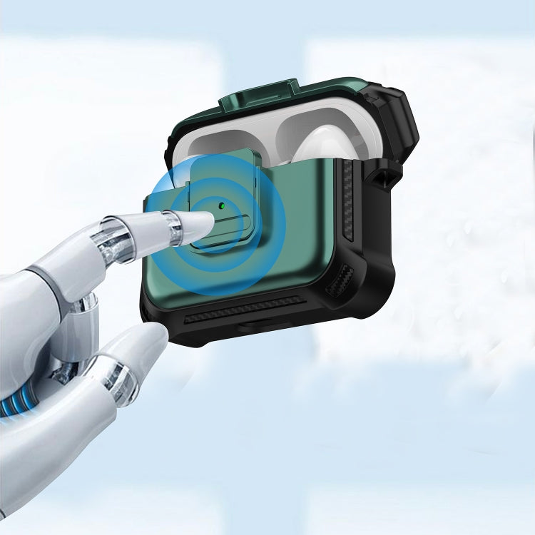 For AirPods Pro TPU + PC Shockproof Earphone Protective Case with Switch(Red) - For AirPods Pro by PMC Jewellery | Online Shopping South Africa | PMC Jewellery | Buy Now Pay Later Mobicred