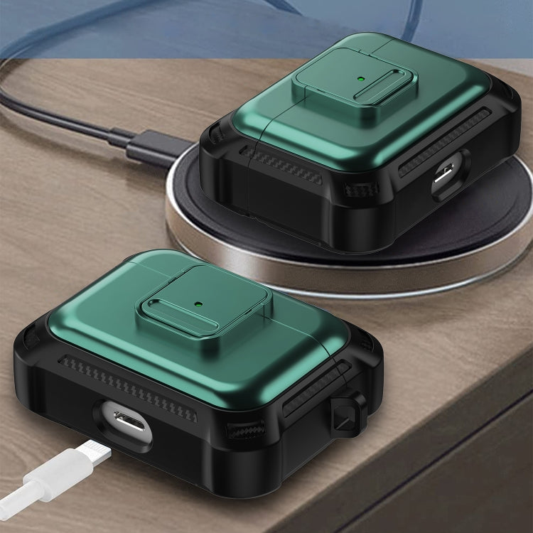 For AirPods Pro TPU + PC Shockproof Earphone Protective Case with Switch(Red) - For AirPods Pro by PMC Jewellery | Online Shopping South Africa | PMC Jewellery | Buy Now Pay Later Mobicred