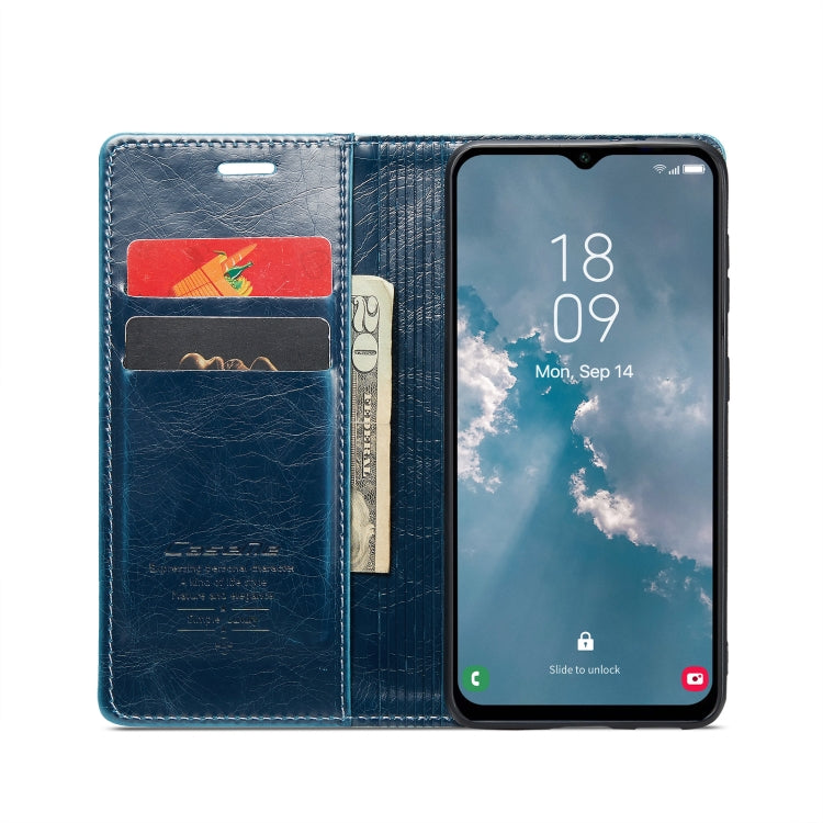 For Samsung Galaxy A14 5G CaseMe 003 Crazy Horse Texture Leather Phone Case(Blue) - Galaxy Phone Cases by CaseMe | Online Shopping South Africa | PMC Jewellery | Buy Now Pay Later Mobicred