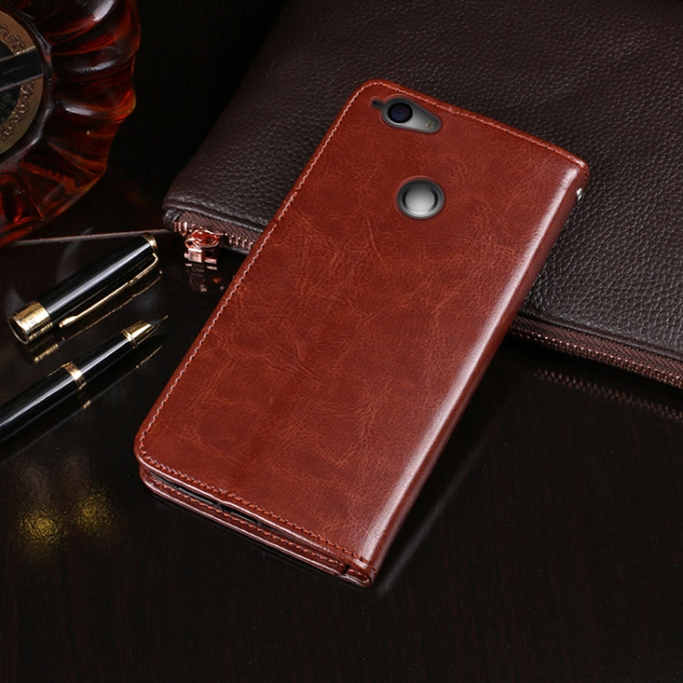 For Blackview R7 idewei Crazy Horse Texture Horizontal Flip Leather Case with Holder & Card Slots & Wallet(Brown) - More Brand by idewei | Online Shopping South Africa | PMC Jewellery | Buy Now Pay Later Mobicred